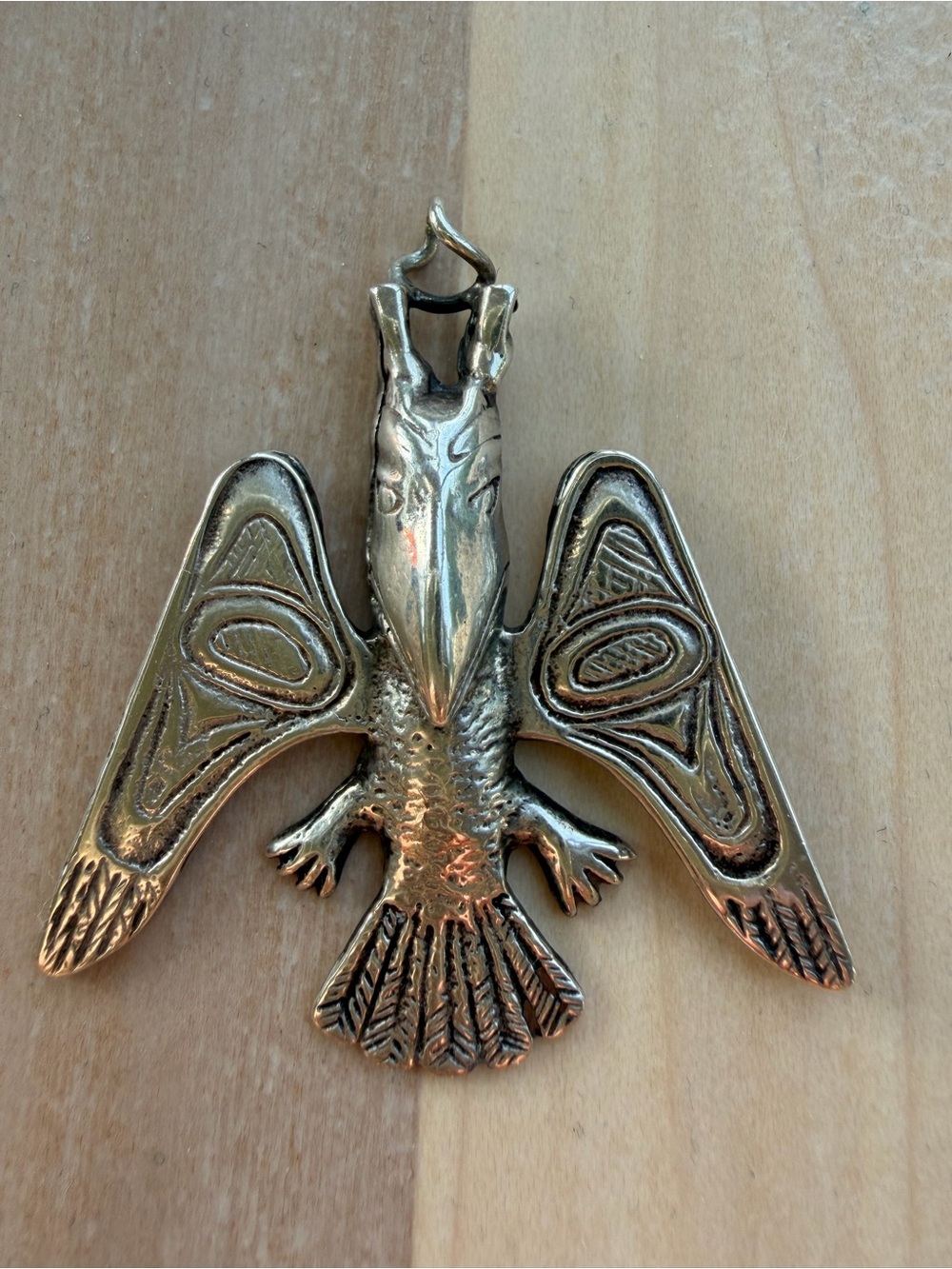 Vintage BOMA sterling silver raven pendant
